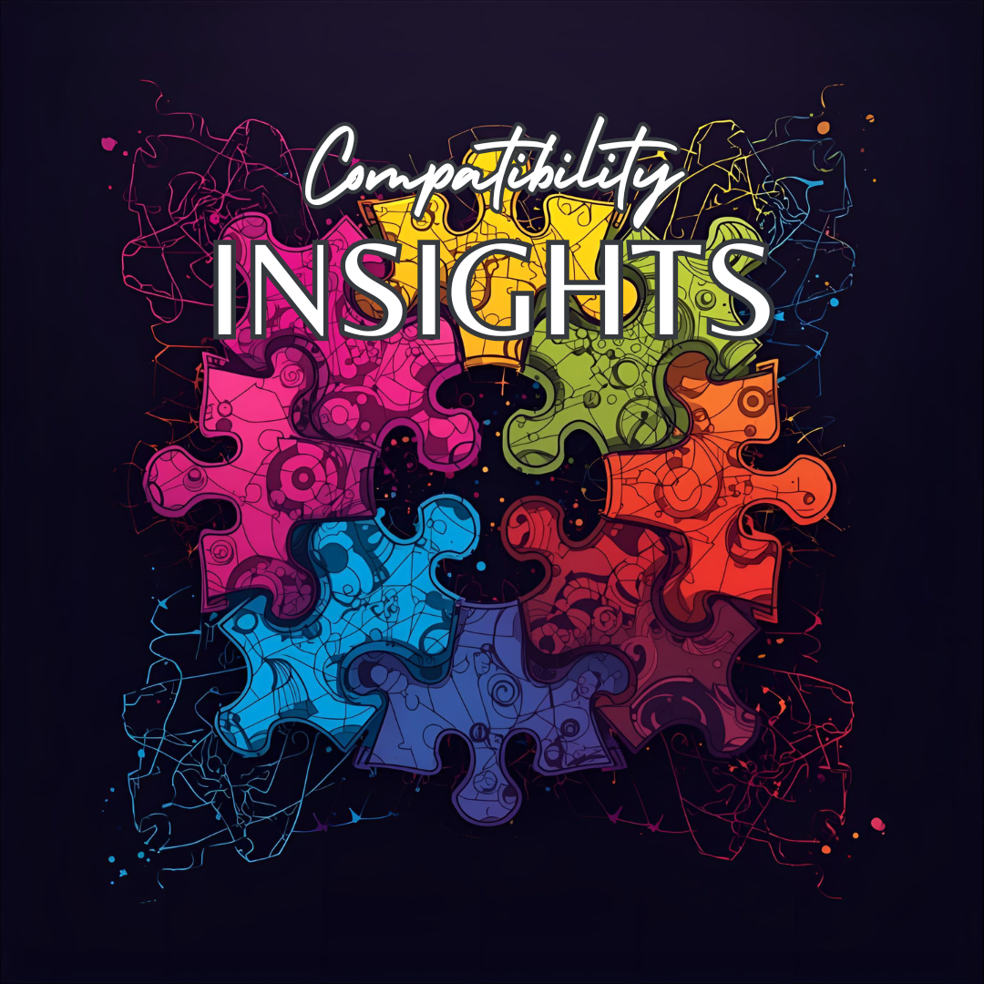 Colorful puzzle pieces with 'Compatibility Insights' text on a dark background